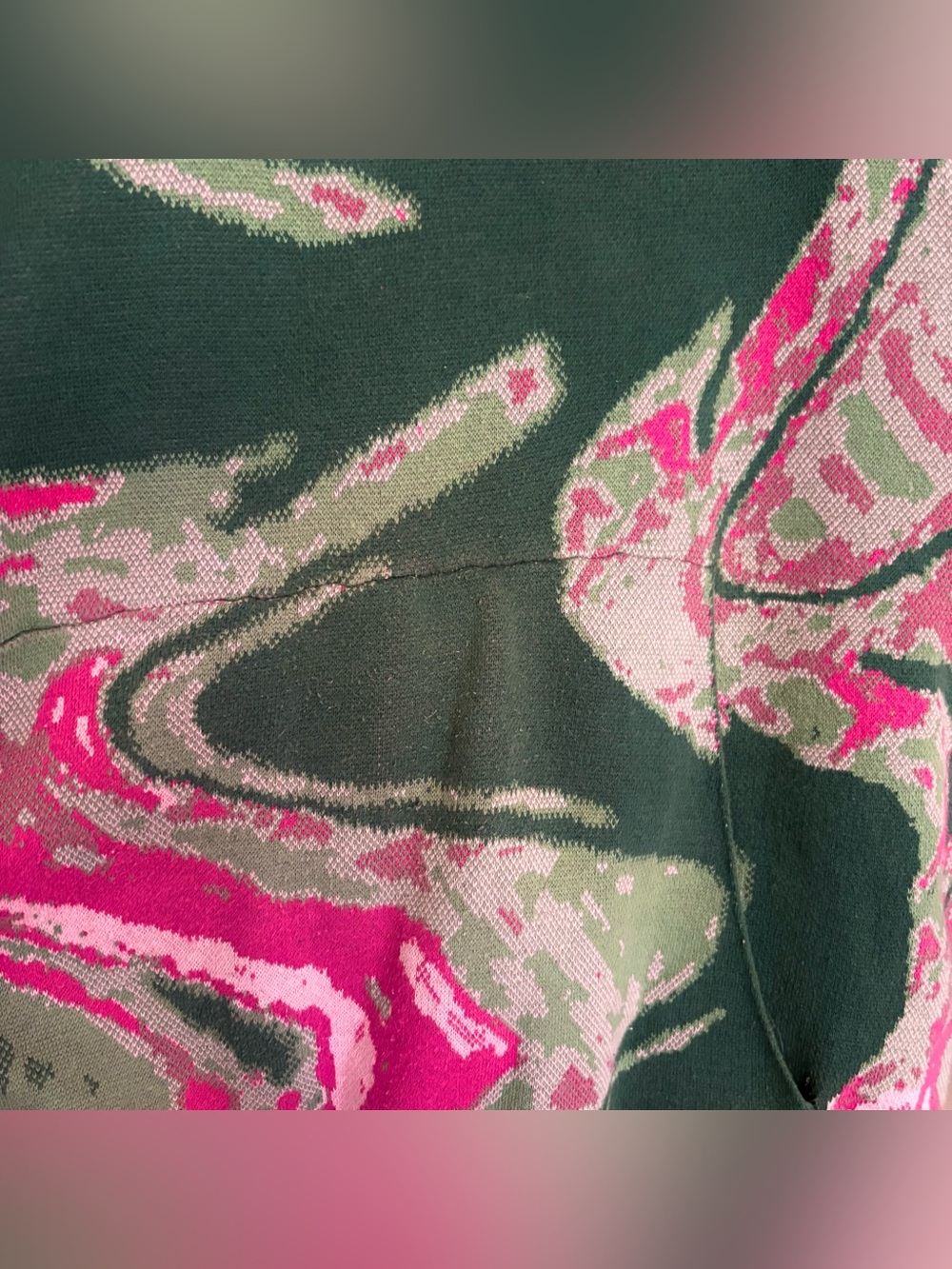 Louis Vuitton Green & Pink Splash Marbled Print Logo Oversized Hoodie - Picture 4 of 12